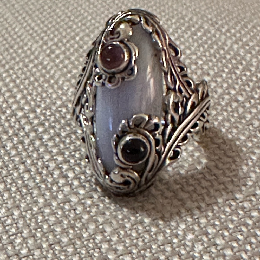 Designer Carolyn Pollack Blue Lace Agate Ring